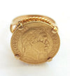 BAGUE CHEVALIÈRE OR 18 K PIECE 10 FRANCS OR NAPOLÉON III 1866